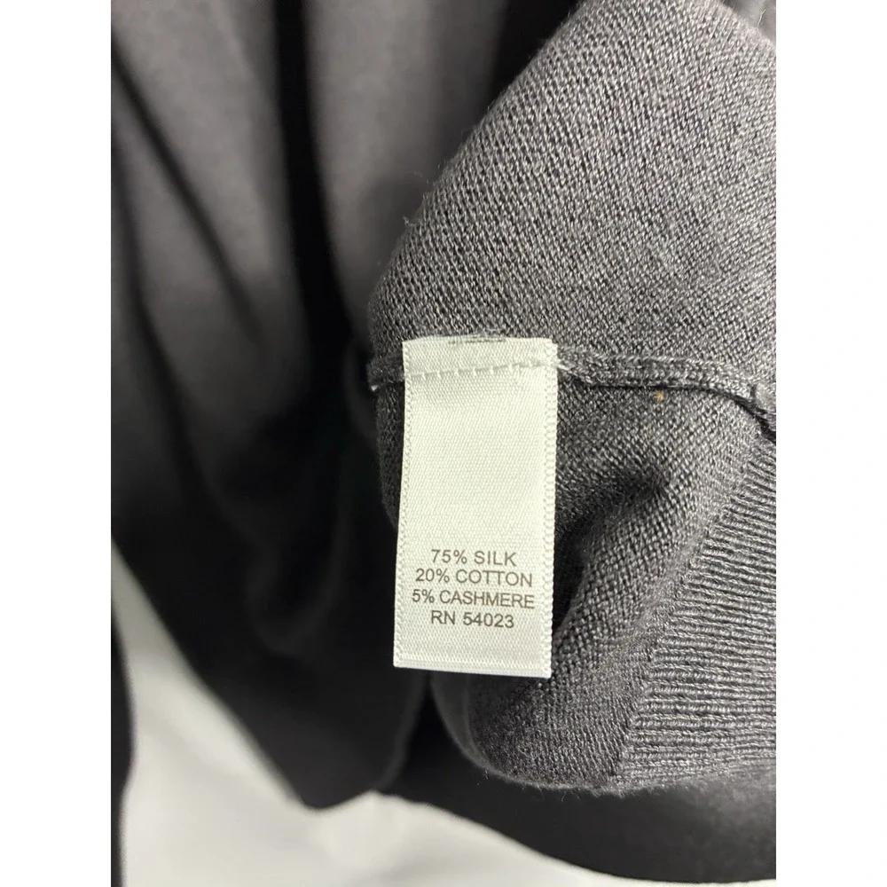 Banana Republic Luxury Blend Grey V-Neck Sweater Men's XL Silk Cashmere Cotton *